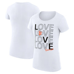 San Francisco Giants G-III 4Her by Carl Banks Women's Super-Slim Fit Lightweight Love Graphic Team T-Shirt - White T-shirts