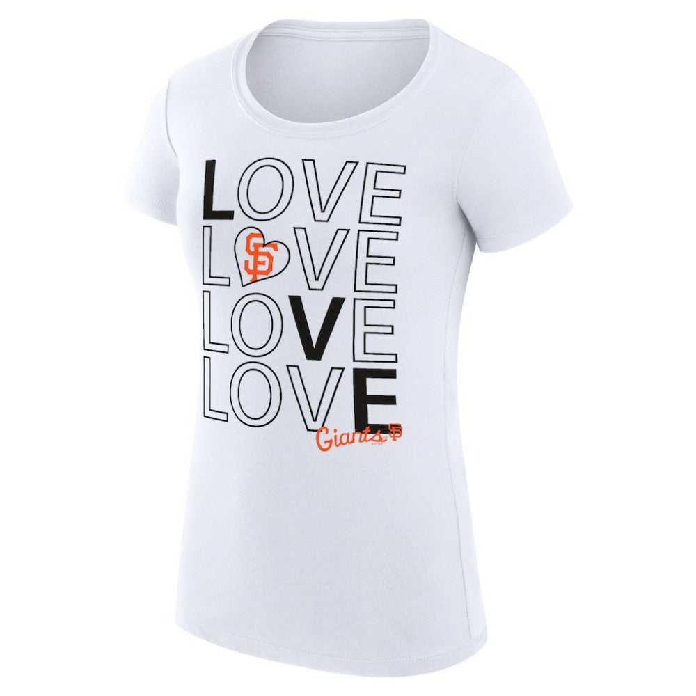 San Francisco Giants G-III 4Her by Carl Banks Women's Super-Slim Fit Lightweight Love Graphic Team T-Shirt - White T-shirts