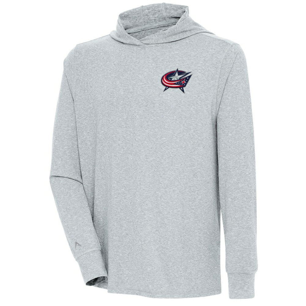 Columbus Blue Jackets Antigua Saga Pullover Hoodie - Heather Gray | US 200623202
