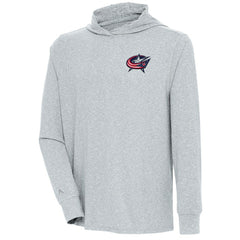 Columbus Blue Jackets Antigua Saga Pullover Hoodie - Heather Gray | US 200623202