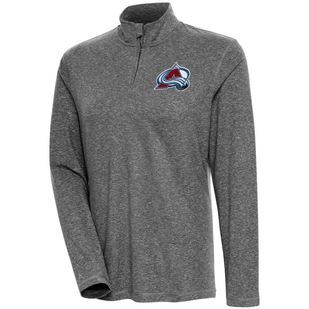 Colorado Avalanche Antigua Women's Confront Quarter-Zip Pullover Top - Heather Black | US 200624141