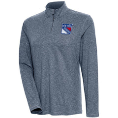 New York Rangers Antigua Women's Confront Quarter-Zip Pullover Top - Heather Navy | US 200624171