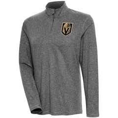 Vegas Golden Knights Antigua Women's Confront Quarter-Zip Pullover Top - Heather Black | US 200624197