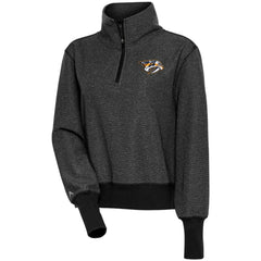 Nashville Predators Antigua Women's Upgrade Half-Zip Pullover Top - Heather Black | US 200624538
