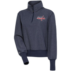 Washington Capitals Antigua Women's Upgrade Half-Zip Pullover Top - Heather Navy | US 200624624
