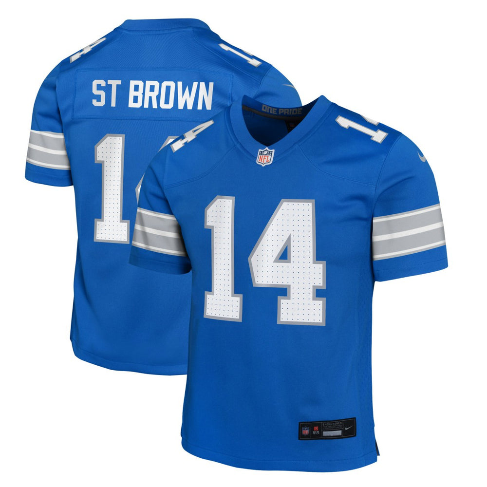 Amon-Ra St. Brown Detroit Lions Youth Game Jersey - Blue Jerseys