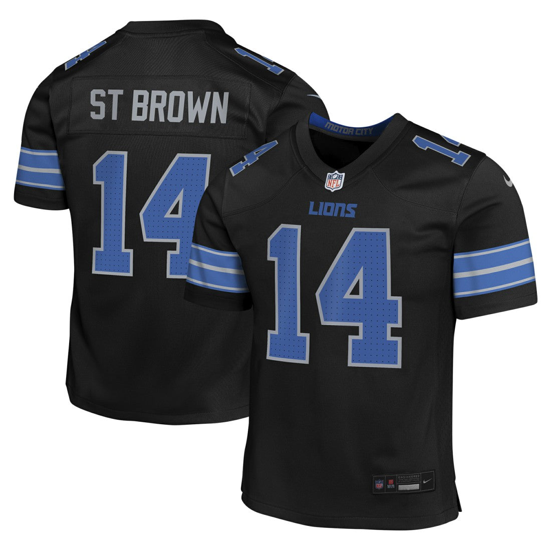 Amon-Ra St. Brown Detroit Lions Youth Game Jersey - Black Jerseys