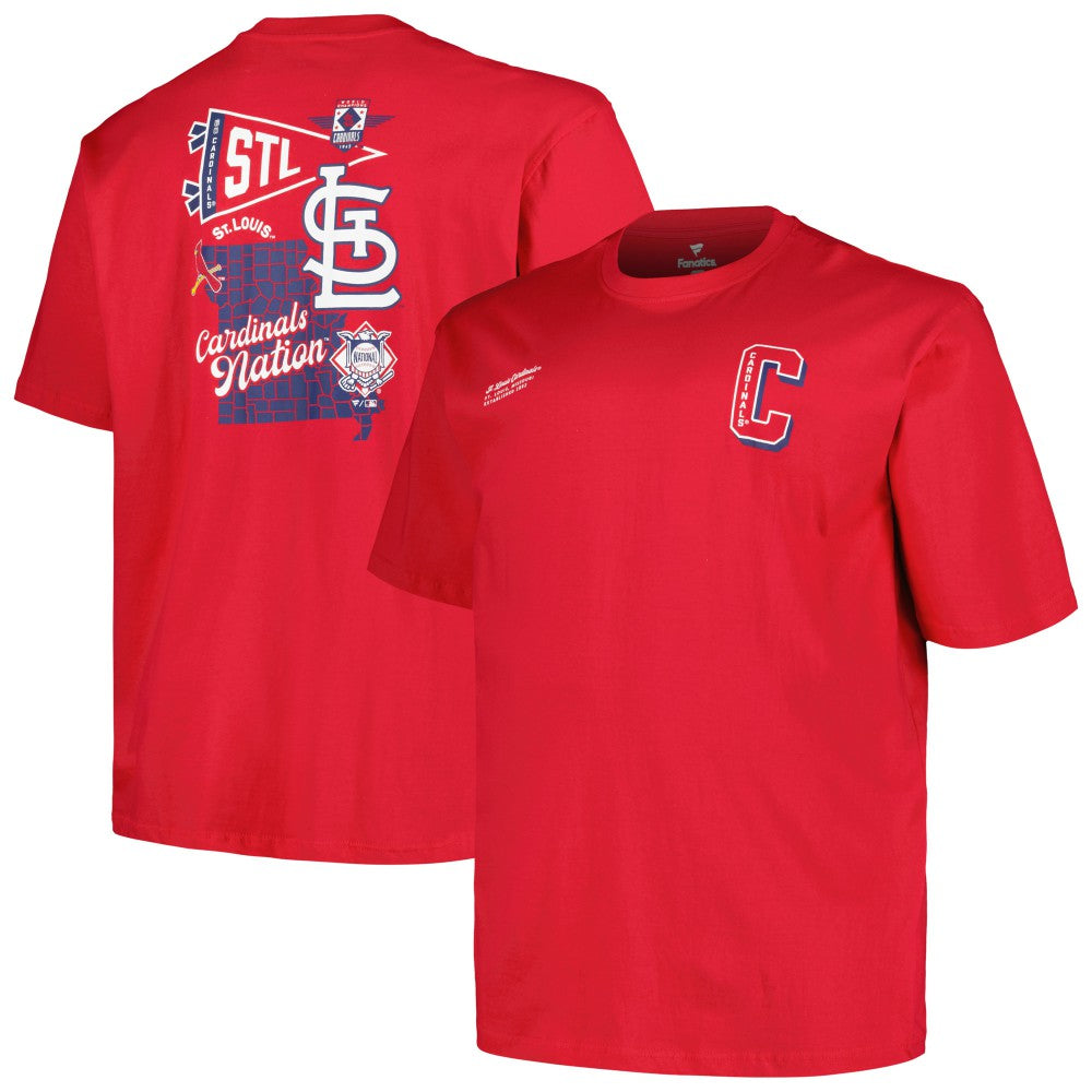 St. Louis Cardinals Profile Big & Tall Split Zone T-Shirt - Red T-shirts