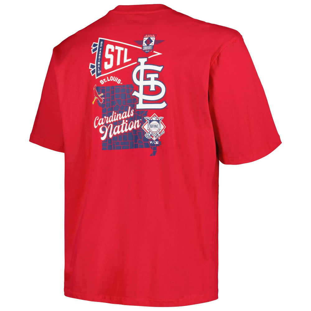 St. Louis Cardinals Profile Big & Tall Split Zone T-Shirt - Red T-shirts