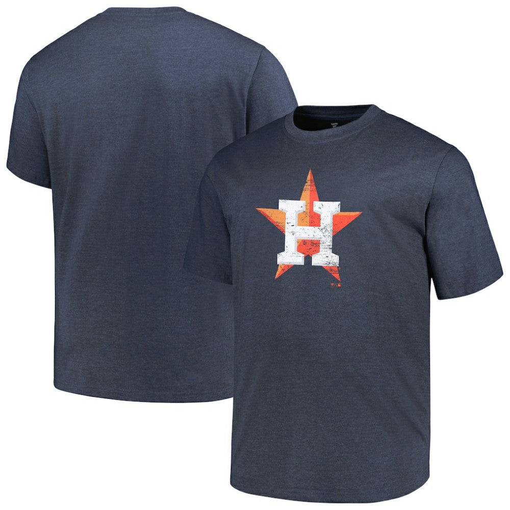 Houston Astros Profile Big & Tall Weathered Logo T-Shirt - Heather Navy T-shirts