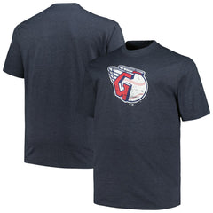Cleveland Guardians Profile Big & Tall Weathered Logo T-Shirt - Heather Navy T-shirts