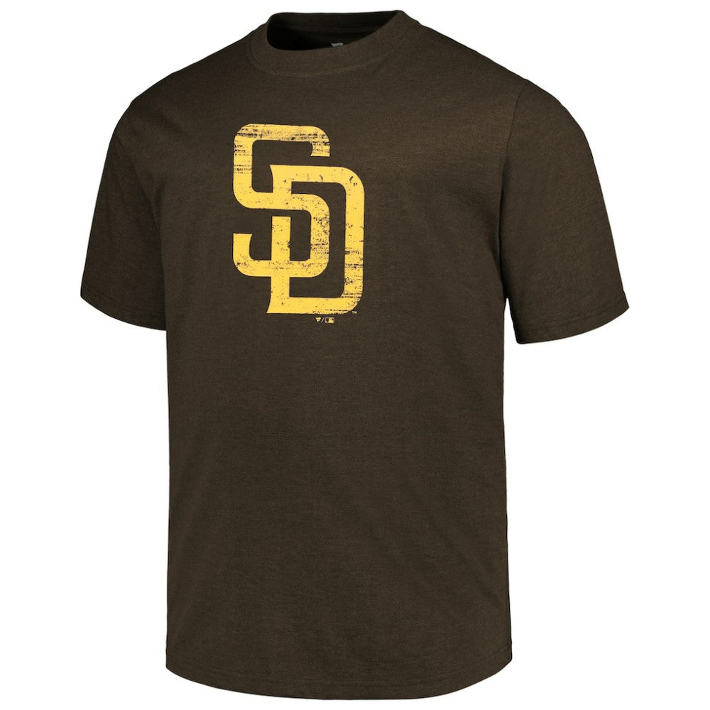 San Diego Padres Profile Big & Tall Weathered Logo T-Shirt - Heather Brown T-shirts