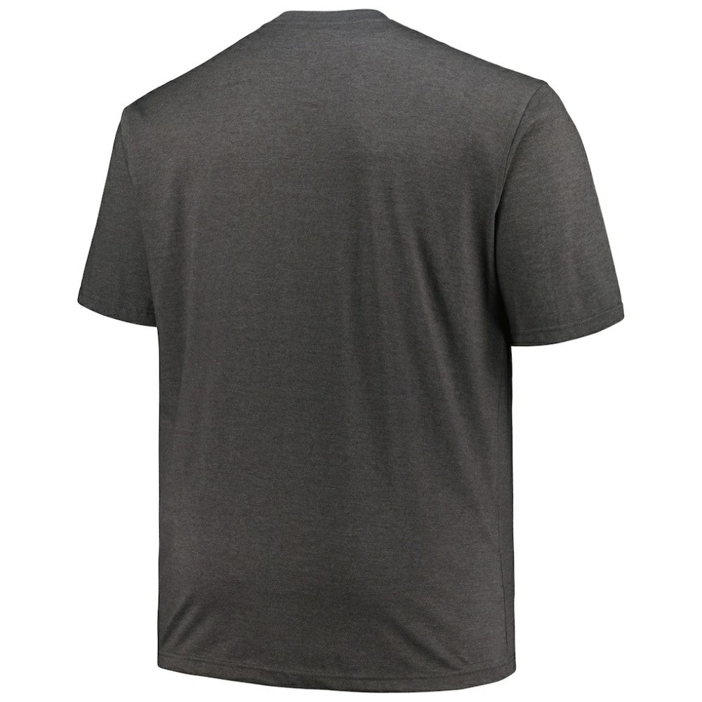 Pittsburgh Pirates Profile Big & Tall Weathered Logo T-Shirt - Heather Black T-shirts