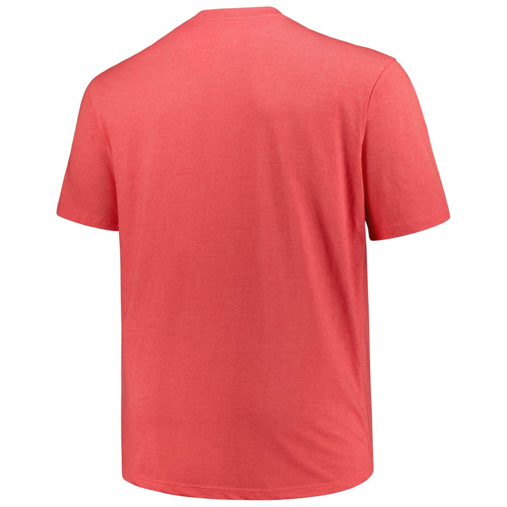Cincinnati Reds Profile Big & Tall Weathered Logo T-Shirt - Heather Red T-shirts