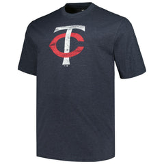 Minnesota Twins Profile Big & Tall Weathered Logo T-Shirt - Heather Navy T-shirts