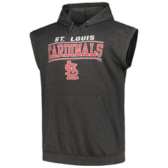 St. Louis Cardinals Profile Big & Tall Muscle Sleeveless Pullover Hoodie - Heather Charcoal Hoodies