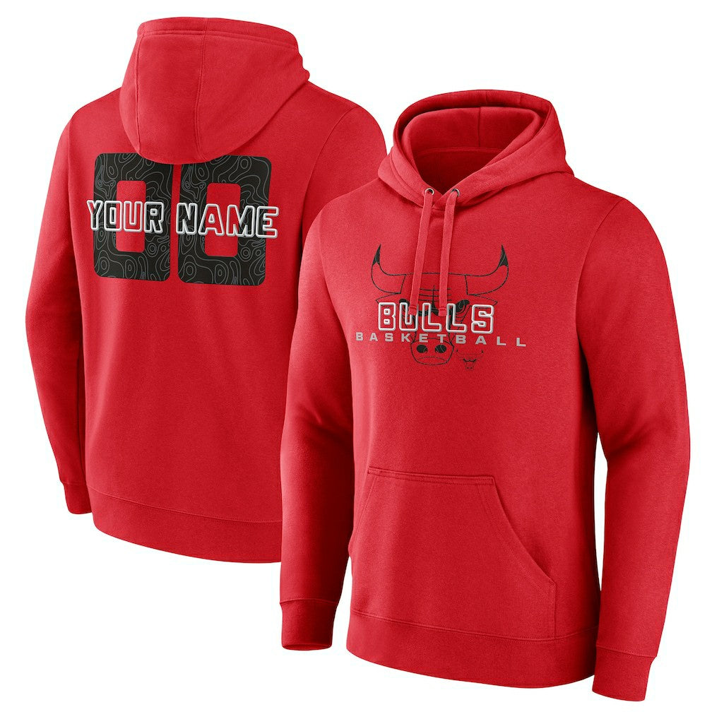 Chicago Bulls Stellar Personalized Name & Number Pullover Hoodie Red