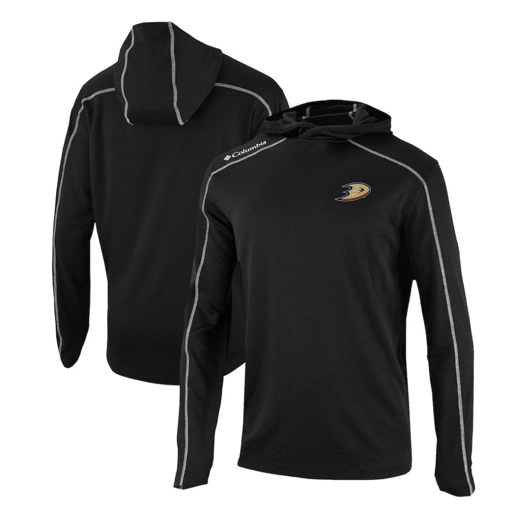 Anaheim Ducks Columbia Omni-Wick Shotgun Long Sleeve Hoodie T-Shirt - Black | US 200629165