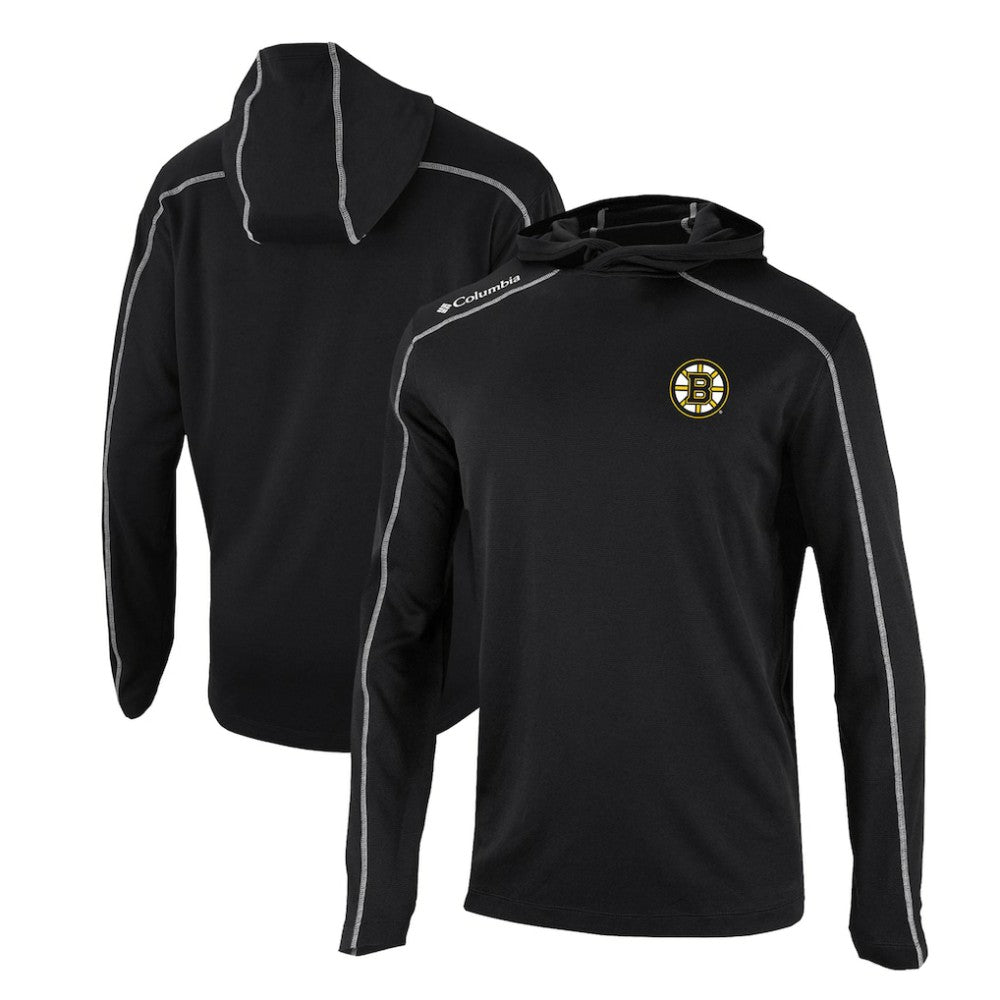 Boston Bruins Columbia Omni-Wick Shotgun Long Sleeve Hoodie T-Shirt - Black | US 200629167
