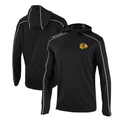 Chicago Blackhawks Columbia Omni-Wick Shotgun Long Sleeve Hoodie T-Shirt - Black | US 200629170