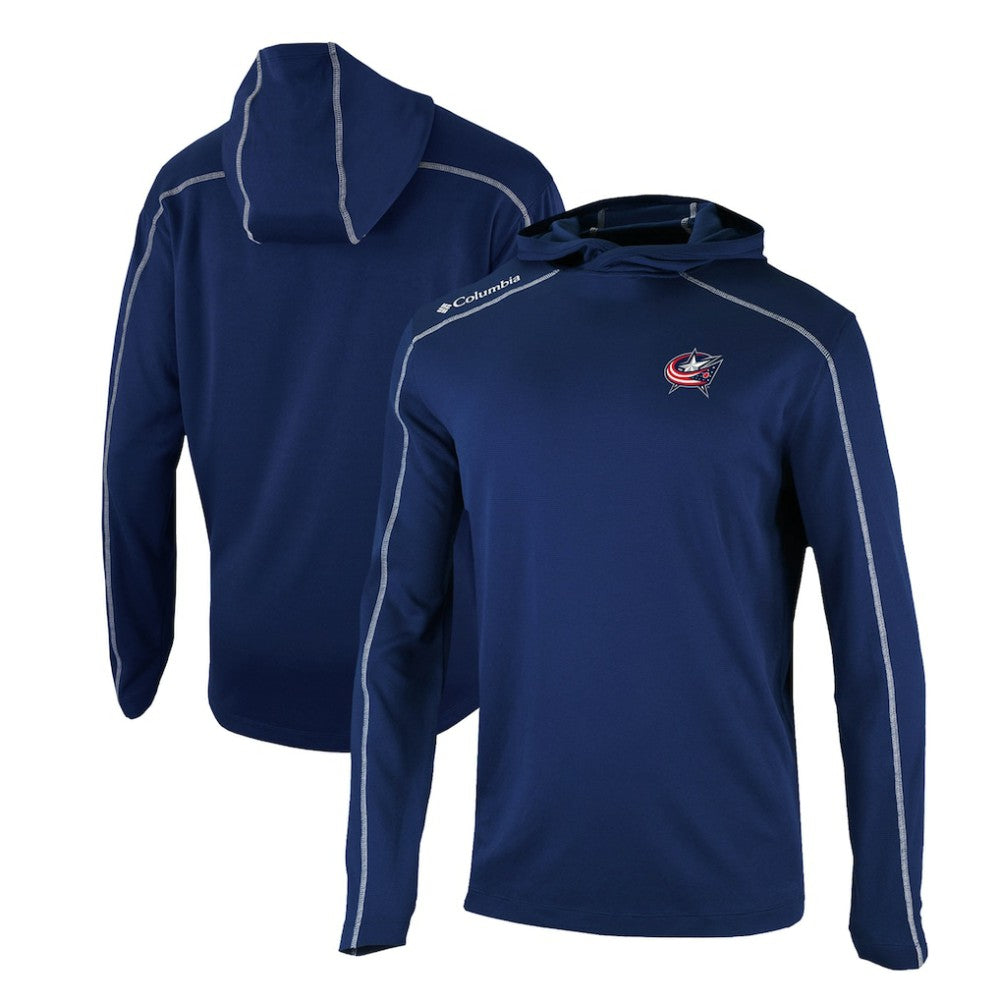 Columbus Blue Jackets Columbia Omni-Wick Shotgun Long Sleeve Hoodie T-Shirt - Navy | US 200629172