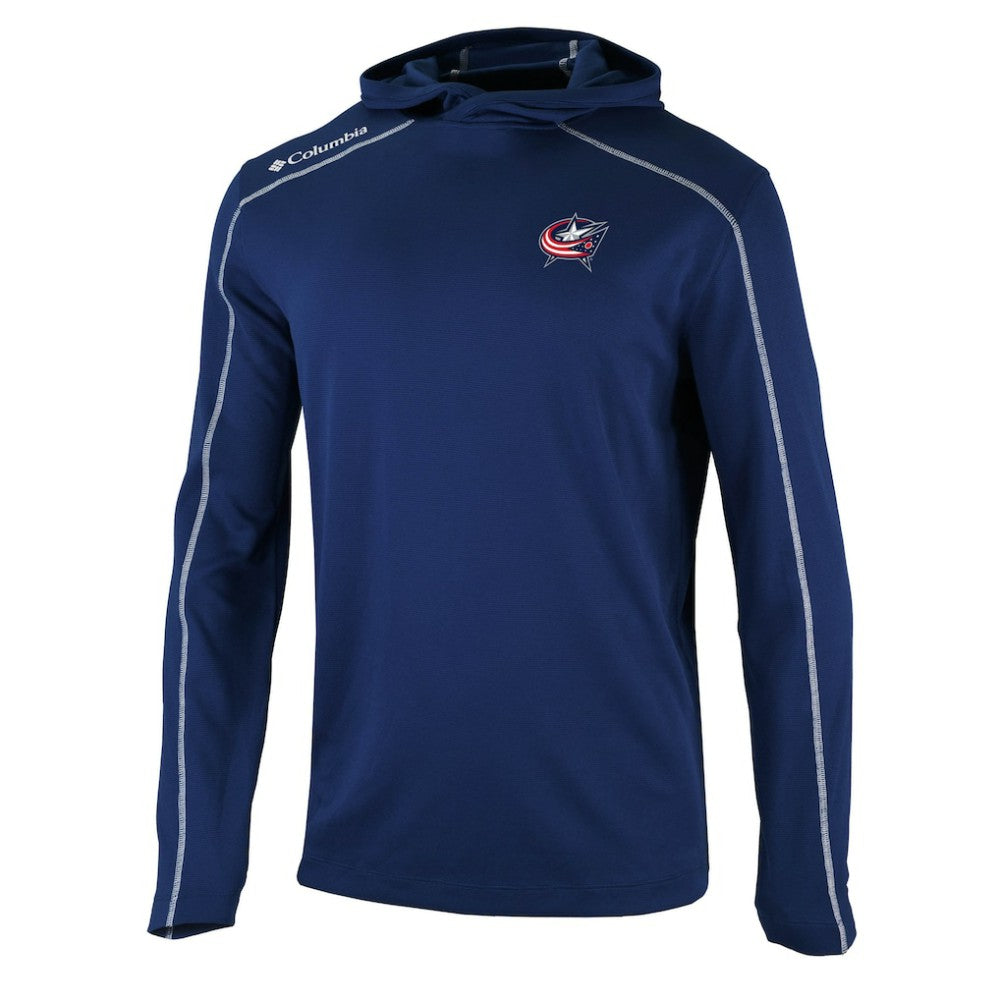 Columbus Blue Jackets Columbia Omni-Wick Shotgun Long Sleeve Hoodie T-Shirt - Navy | US 200629172