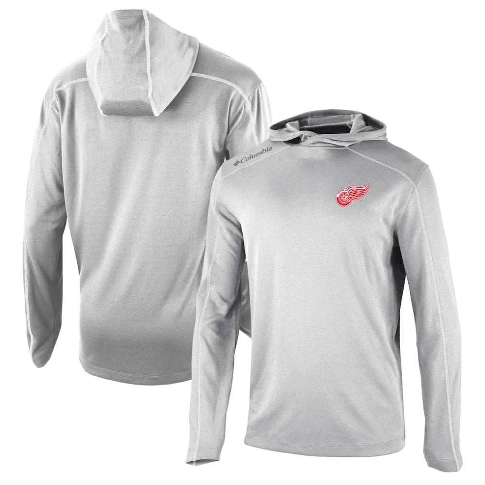 Detroit Red Wings Columbia Omni-Wick Shotgun Long Sleeve Hoodie T-Shirt - Gray | US 200629174