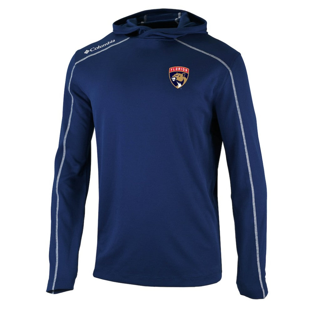 Florida Panthers Columbia Omni-Wick Shotgun Long Sleeve Hoodie T-Shirt - Navy | US 200629175