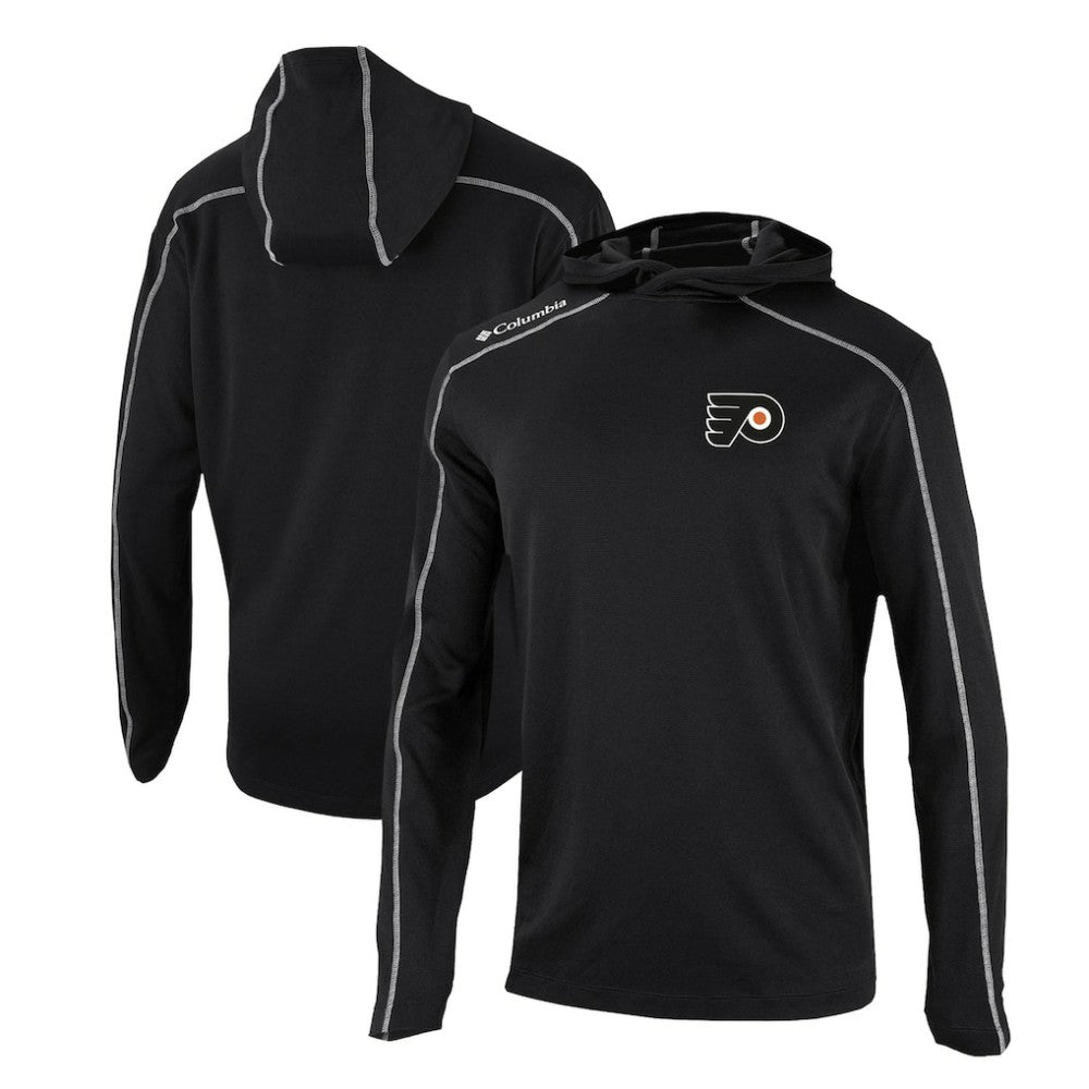 Philadelphia Flyers Columbia Omni-Wick Shotgun Long Sleeve Hoodie T-Shirt - Black | US 200629182