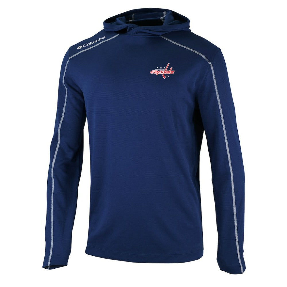 Washington Capitals Columbia Omni-Wick Shotgun Long Sleeve Hoodie T-Shirt - Navy | US 200629189