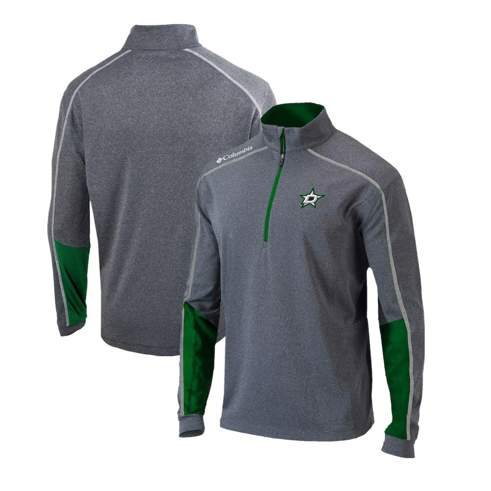Dallas Stars Columbia Omni-Wick Shotgun 2.0 Quarter-Zip Pullover Top - Gray/Green | US 200629198