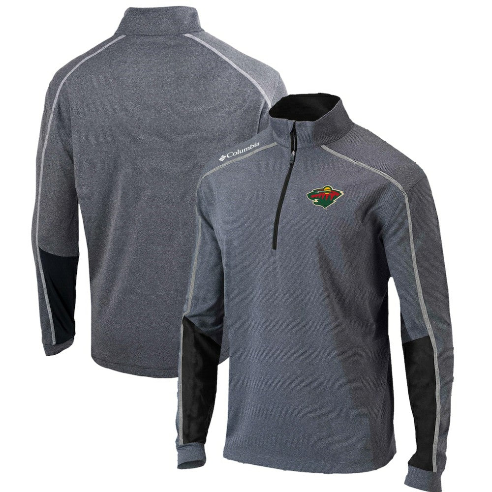 Minnesota Wild Columbia Omni-Wick Shotgun 2.0 Quarter-Zip Pullover Top - Gray/Black | US 200629202