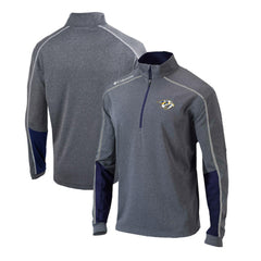 Nashville Predators Columbia Omni-Wick Shotgun 2.0 Quarter-Zip Pullover Top - Gray/Navy | US 200629203