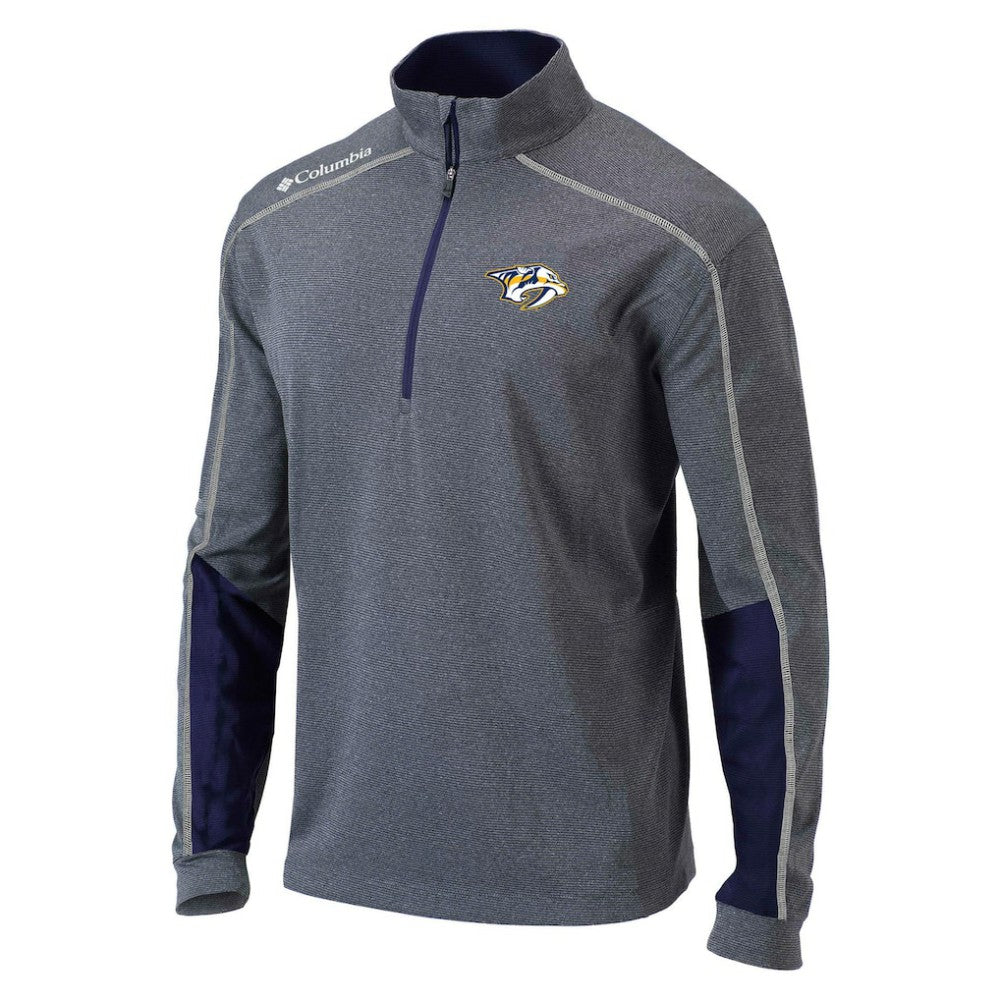 Nashville Predators Columbia Omni-Wick Shotgun 2.0 Quarter-Zip Pullover Top - Gray/Navy | US 200629203