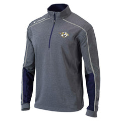 Nashville Predators Columbia Omni-Wick Shotgun 2.0 Quarter-Zip Pullover Top - Gray/Navy | US 200629203