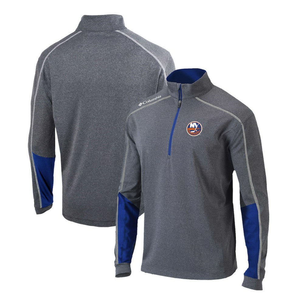 New York Islanders Columbia Omni-Wick Shotgun 2.0 Quarter-Zip Pullover Top - Gray/Blue | US 200629205