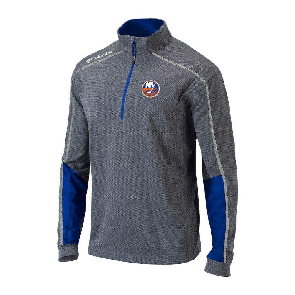 New York Islanders Columbia Omni-Wick Shotgun 2.0 Quarter-Zip Pullover Top - Gray/Blue | US 200629205