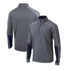 Seattle Kraken Columbia Omni-Wick Shotgun 2.0 Quarter-Zip Pullover Top - Gray/Navy | US 200629210