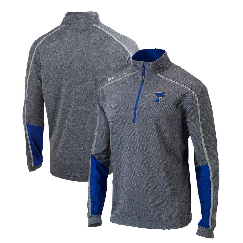 St. Louis Blues Columbia Omni-Wick Shotgun 2.0 Quarter-Zip Pullover Top - Gray/Blue | US 200629211