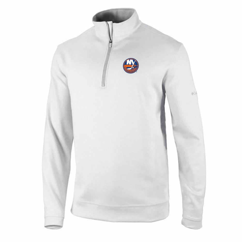 New York Islanders Columbia Omni-Wick Wickhams Hills Half-Zip Pullover Top - White | US 200629245