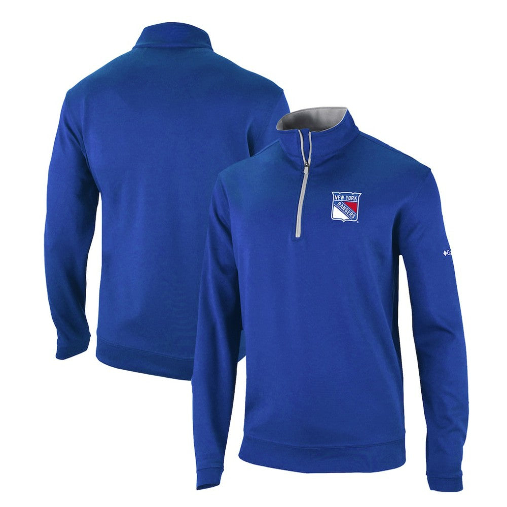 New York Rangers Columbia Omni-Wick Wickhams Hills Half-Zip Pullover Top - Blue | US 200629248