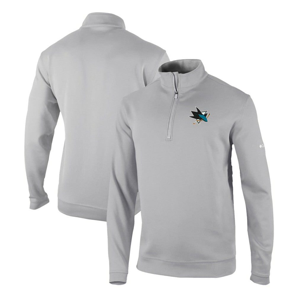 San Jose Sharks Columbia Omni-Wick Wickhams Hills Half-Zip Pullover Top - Gray | US 200629253