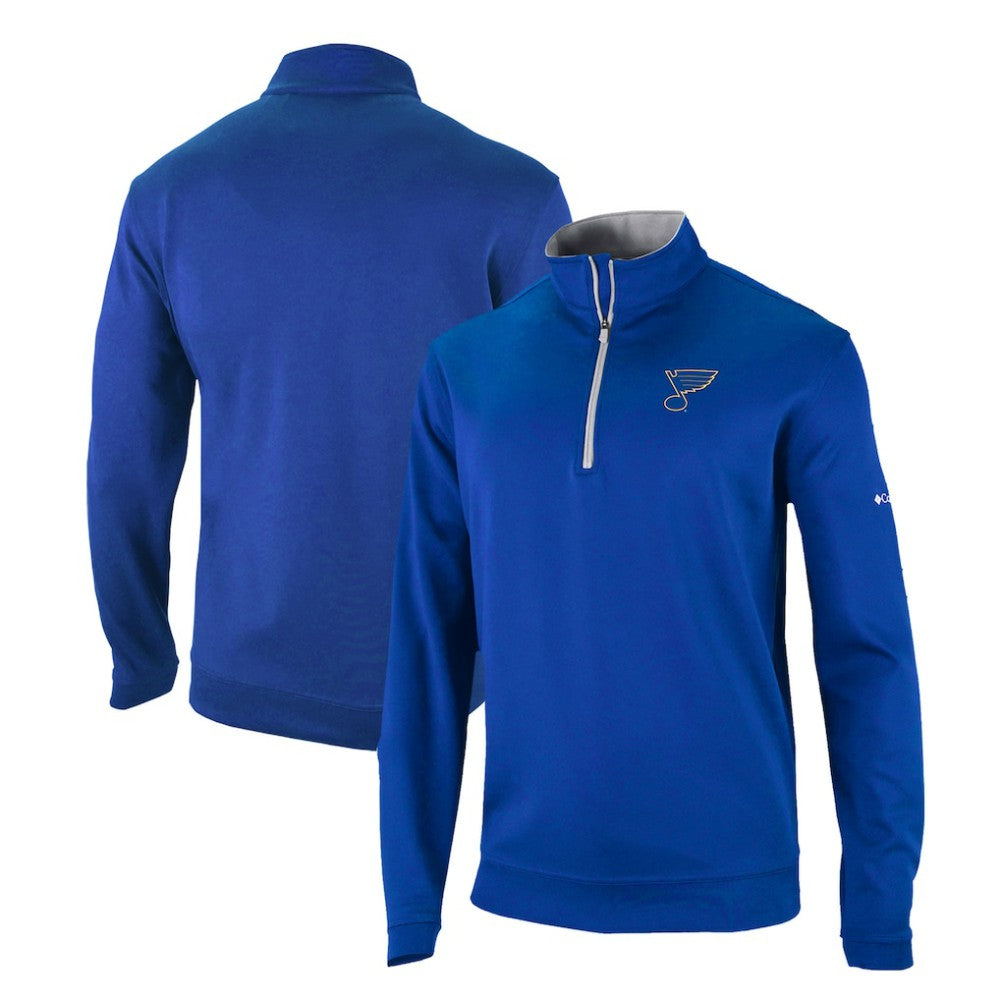 St. Louis Blues Columbia Omni-Wick Wickhams Hills Half-Zip Pullover Top - Blue | US 200629257