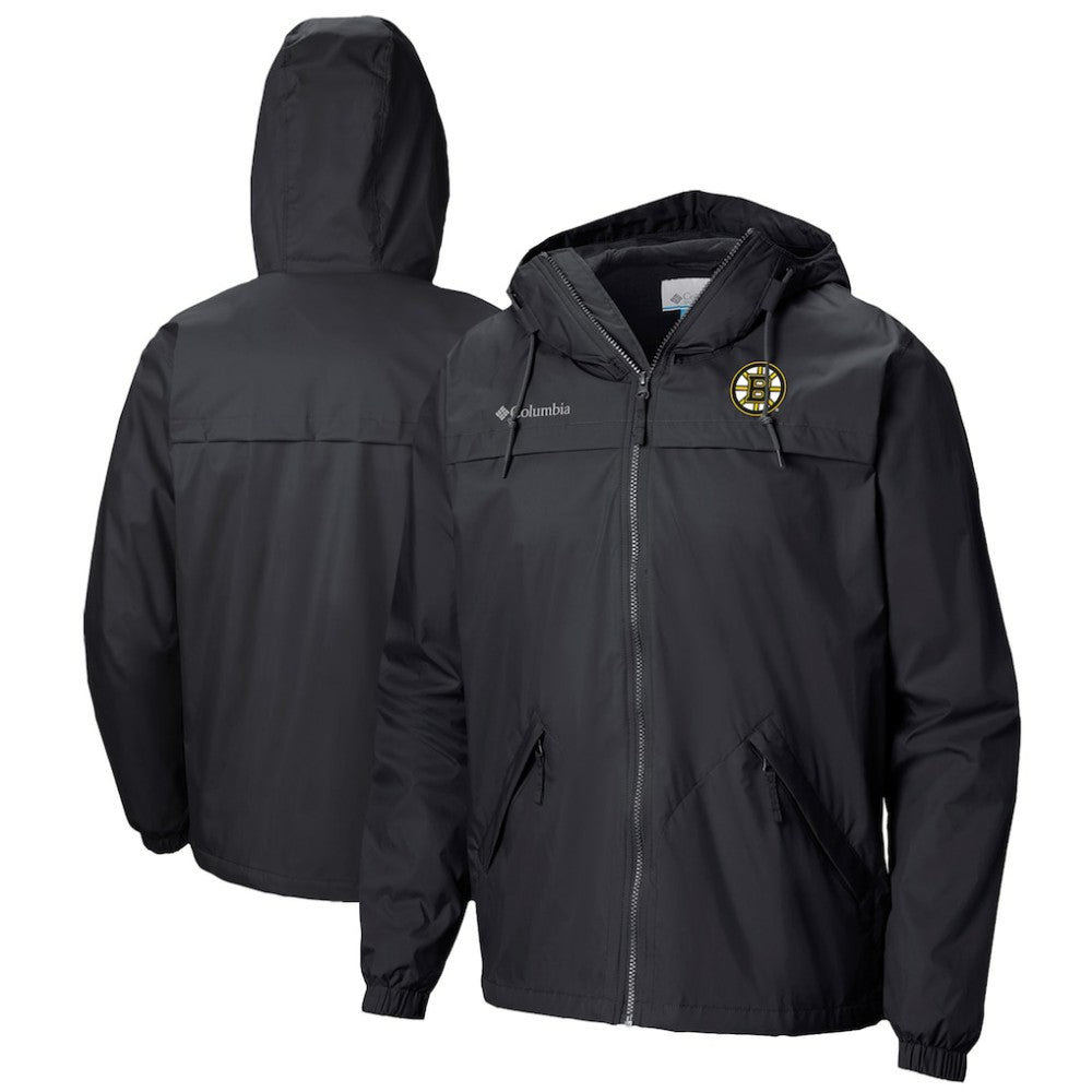 Boston Bruins Columbia Oroville Creek Lightweight Full-Zip Windbreaker Jacket - Black | US 200629317