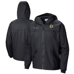 Boston Bruins Columbia Oroville Creek Lightweight Full-Zip Windbreaker Jacket - Black | US 200629317