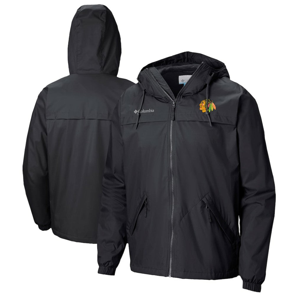 Chicago Blackhawks Columbia Oroville Creek Lightweight Full-Zip Windbreaker Jacket - Black | US 200629320