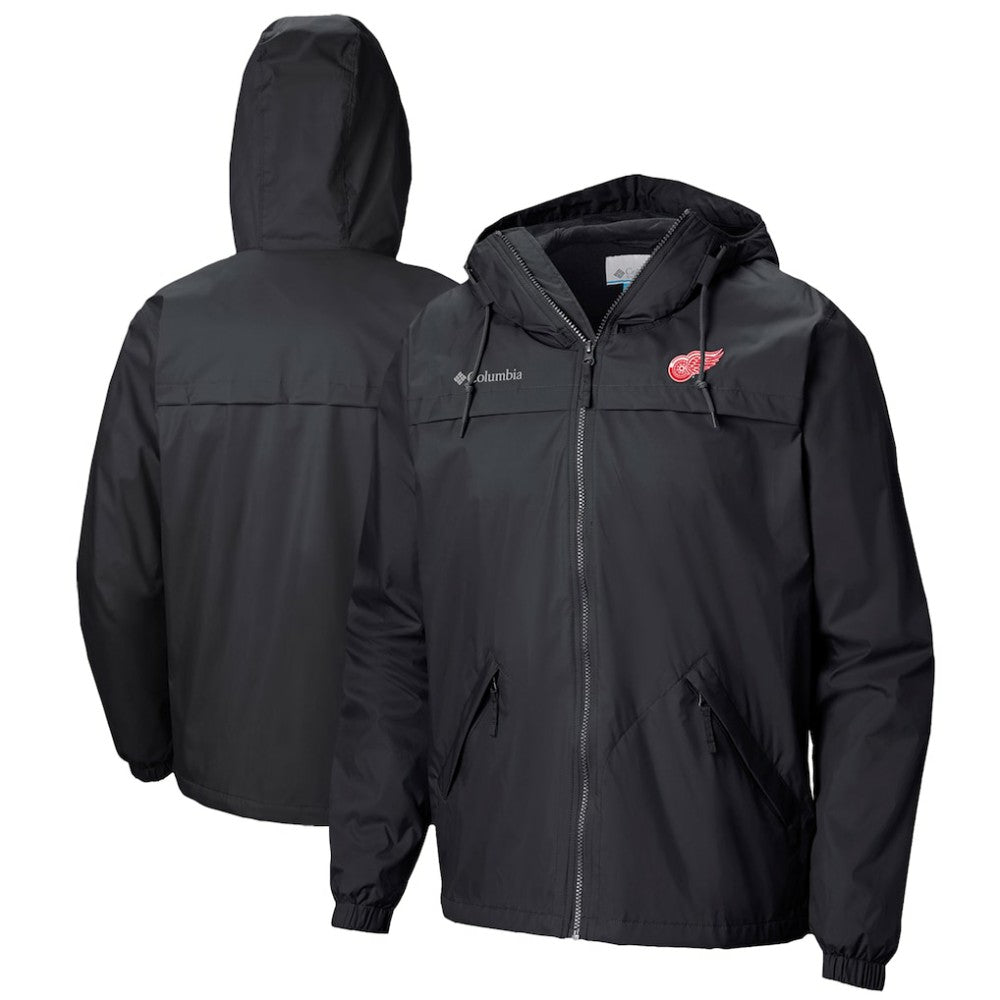 Detroit Red Wings Columbia Oroville Creek Lightweight Full-Zip Windbreaker Jacket - Black | US 200629324