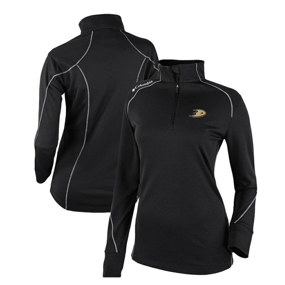 Anaheim Ducks Columbia Women's Omni-Wick Shotgun 2.0 Quarter-Zip Pullover Top - Black | US 200629430