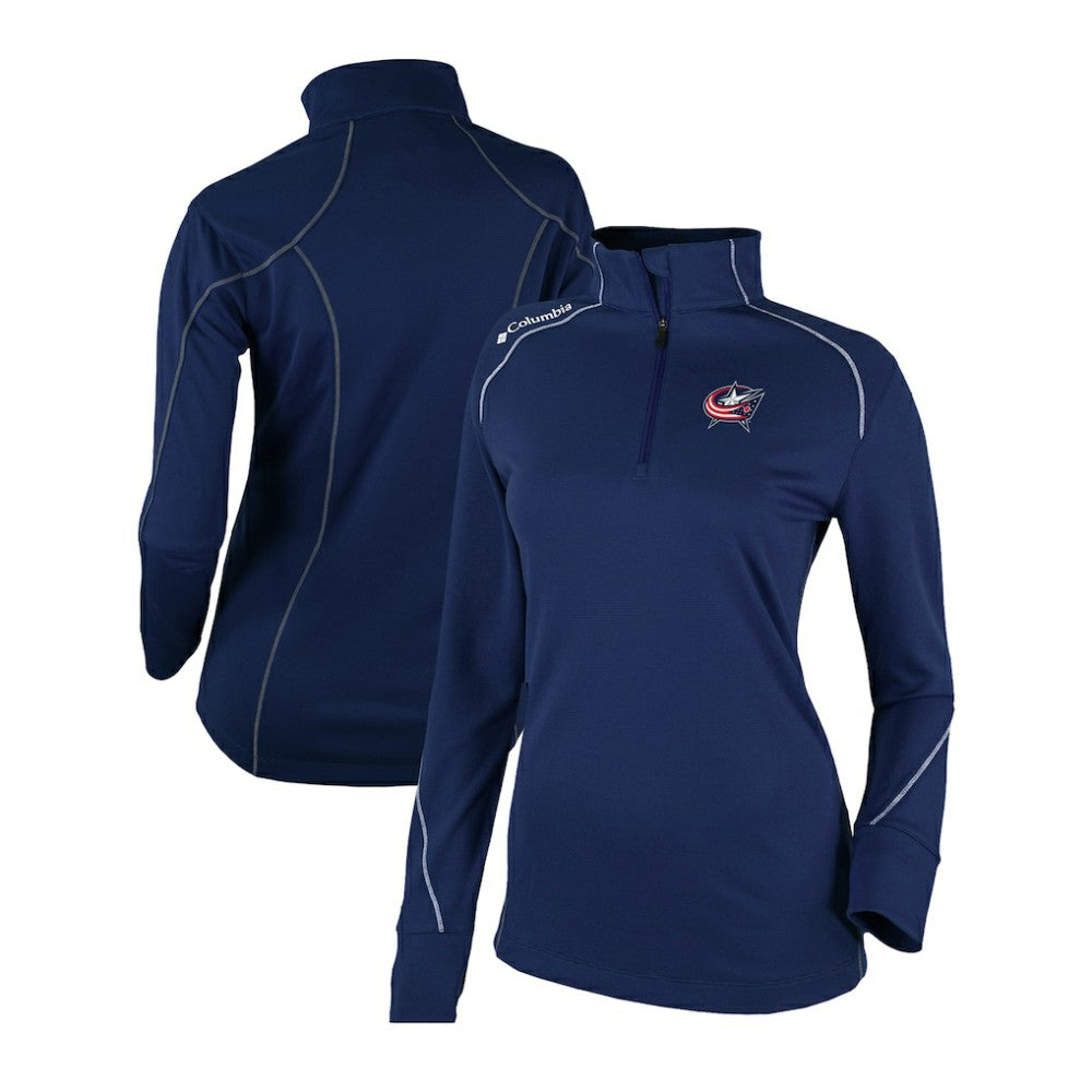 Columbus Blue Jackets Columbia Women's Omni-Wick Shotgun 2.0 Quarter-Zip Pullover Top - Navy | US 200629447
