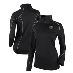 Minnesota Wild Columbia Women's Omni-Wick Shotgun 2.0 Quarter-Zip Pullover Top - Black | US 200629452